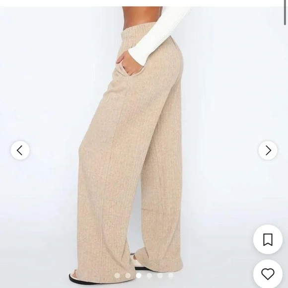 White Fox Boutique Women's Cream and Tan Trousers - Picture 2 of 5